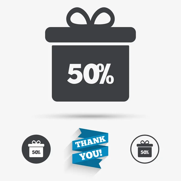 50 pour cent boîte cadeau de vente — Image vectorielle