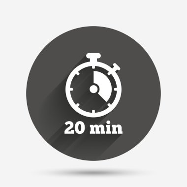 Zamanlayıcı işareti simgesi. 20 dakika kronometre simgesi.
