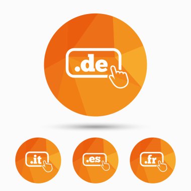 Top-level domains signs icons