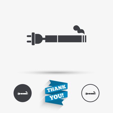 Sigara ikonları. E-Sigara sembolleri.