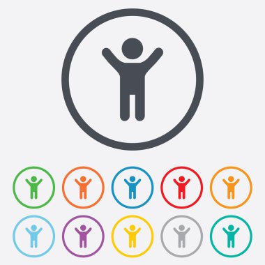 Alt simge. Mutlu genç çocuk sembolü.