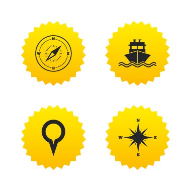 navigation, compass, shipping, delivery icons