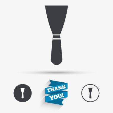 spatula işareti simgesi. duvar onarım aracı simgesi.