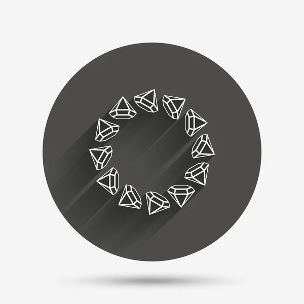 Sieraden, diamanten cirkel symbool. — Stockvector