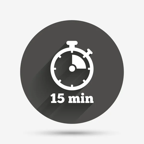 Icône de signe minuterie. 15 minutes chronomètre symbole . — Image vectorielle