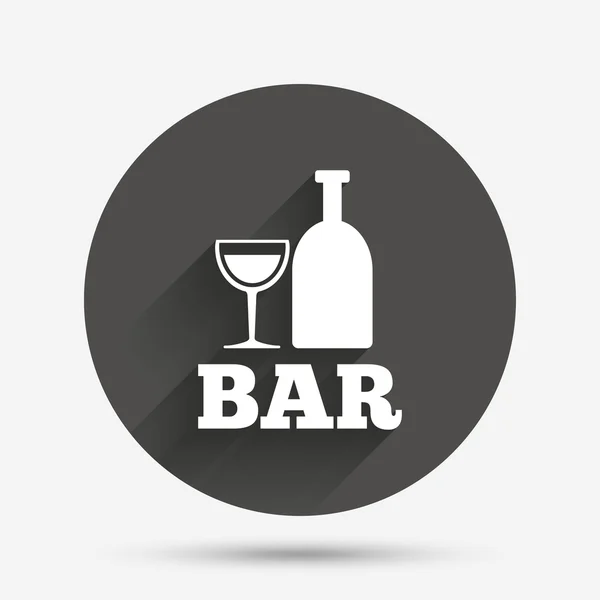 Bar oder Kneipe Zeichen Symbol. Weinflasche und Glas. — Stockvektor