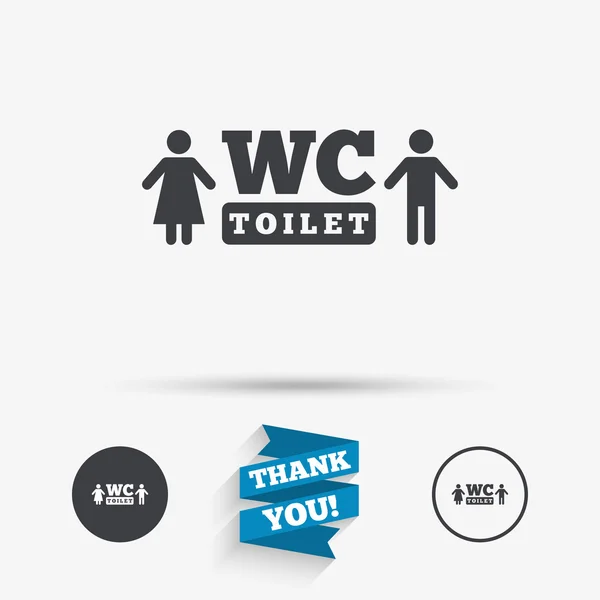 WC ícone de sinal de WC . — Vetor de Stock