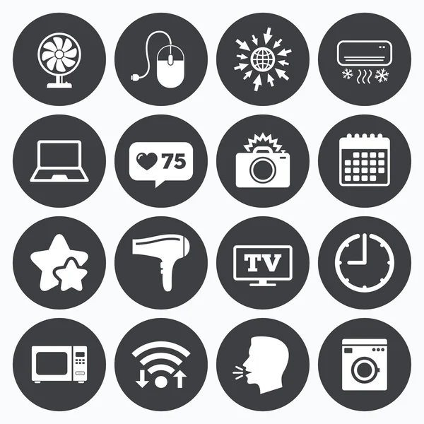 Electrodomésticos, iconos de dispositivos — Vector de stock