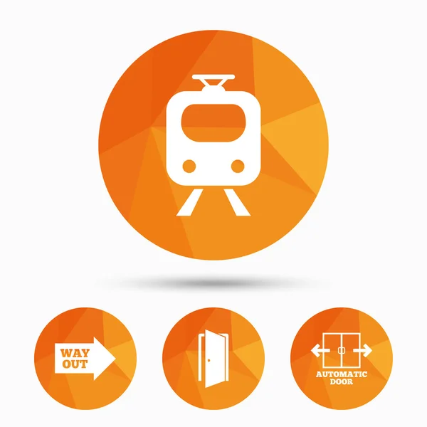 Vonat vasúti ikon. Automata ajtó-szimbólum. — Stock Vector