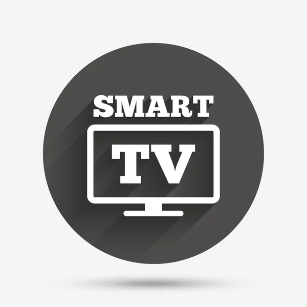Широкоэкранный знак Smart TV. Телевизор . — стоковый вектор