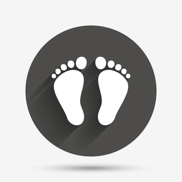 Child pair of footprint sign icon. Barefoot . — Stock Vector