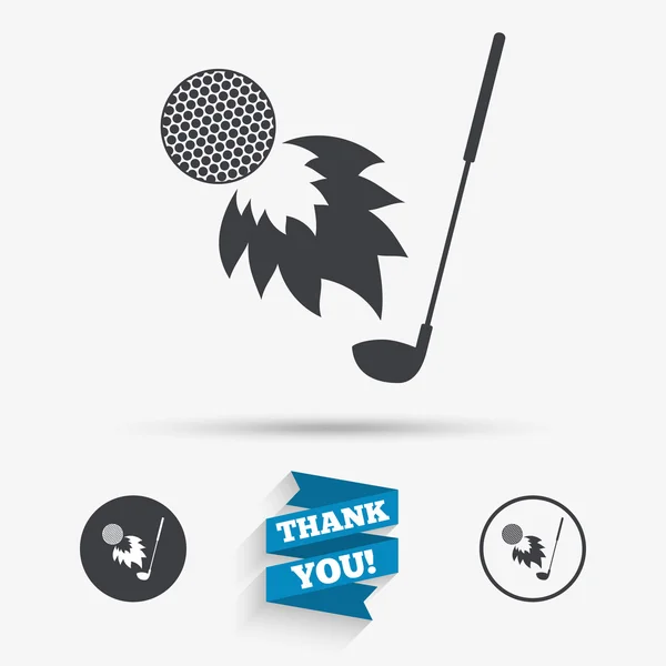 Golf fireball with club icons. — Stock Vector