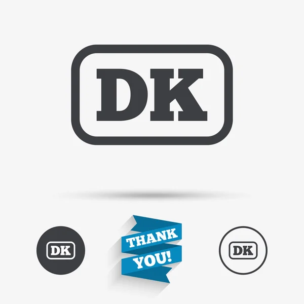 Denmark language sign icon. DK — ストックベクタ