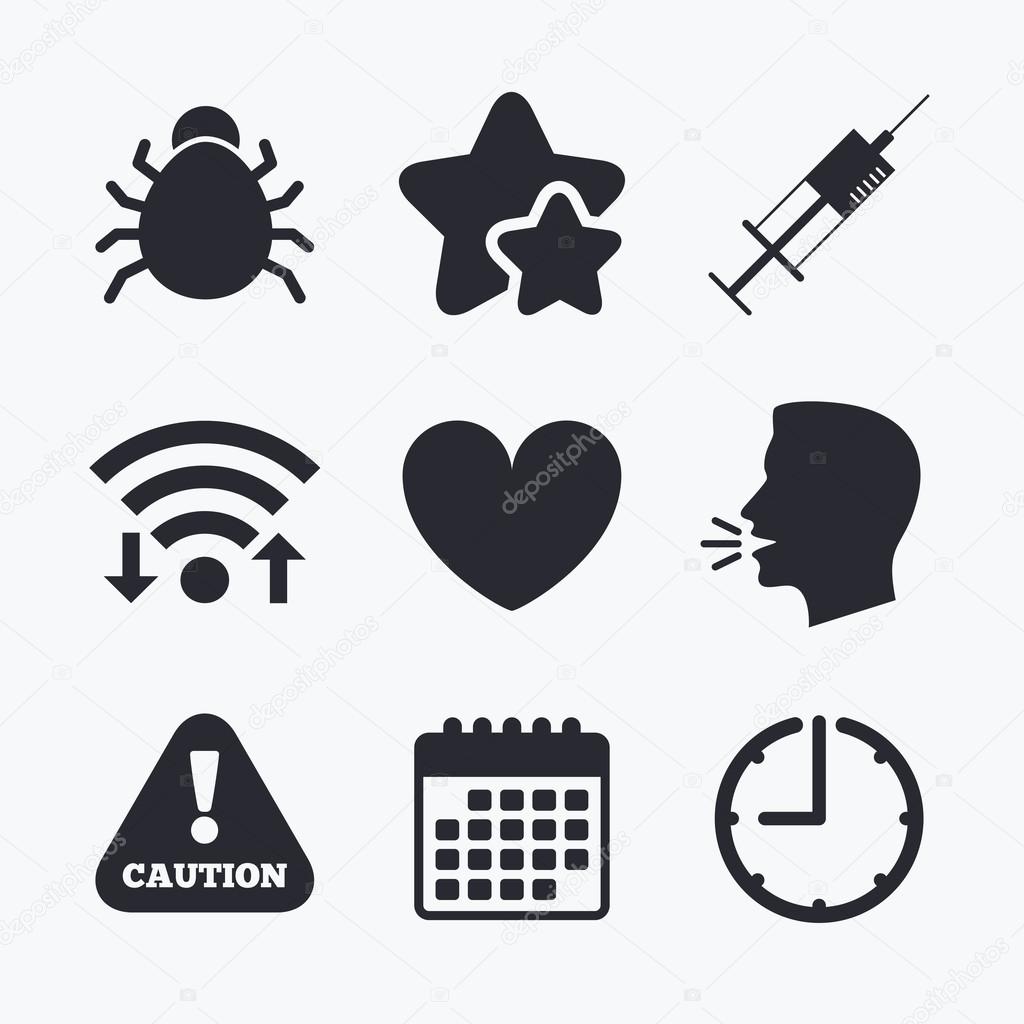Bug and vaccine icons