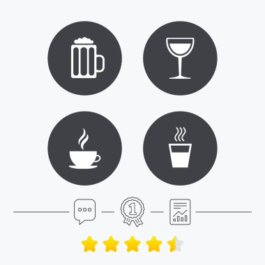 İşaretler içer. Kahve fincanı, bardak bira simgeler.