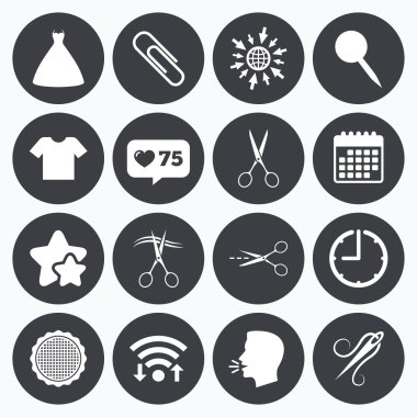 Terzi, dikiş ve nakış simgeler. Makas.