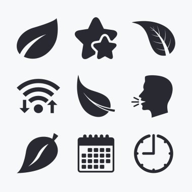 yaprak simgesi. taze doğal ürün sembolleri.