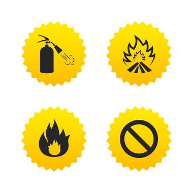 Ateş Alev simgeler. İçki yasağı dur sembolü.