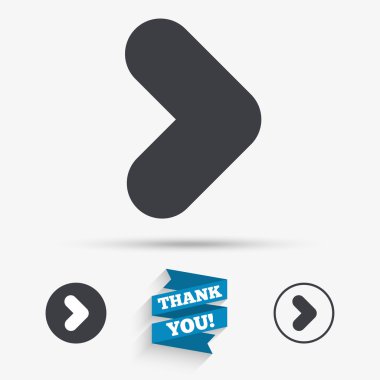 ok işareti simgesi. En yakın düğme. Gezinti simgesi