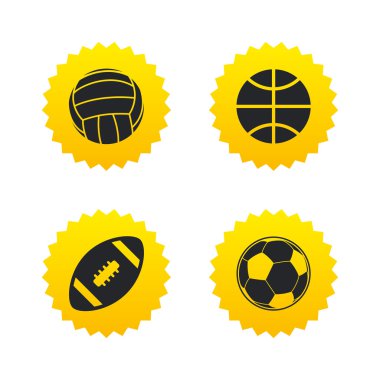 Spor topları. Voleybol, basketbol, futbol.