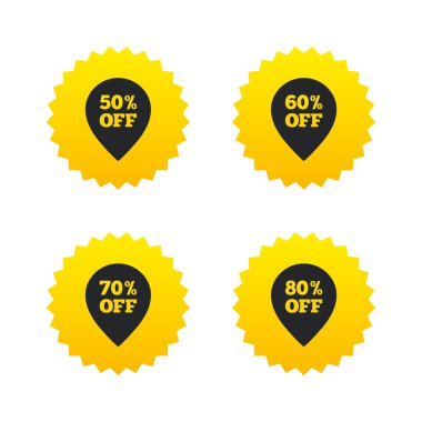 Satılık işaretçisini etiket simgeler. Sembolleri indirim.
