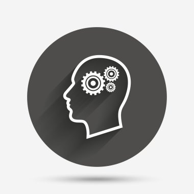 kafa ile vites işareti simgesi. erkek insan kafası.