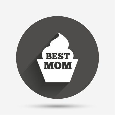 En iyi anne işareti simgesi. kek yemek sembolü.