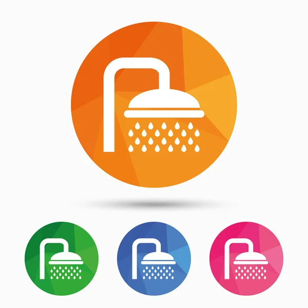 Shower sign icon. Douche with water drops symbol — Stock Vector