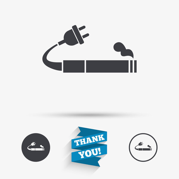 Smoking sign icon. E-Cigarette symbol.