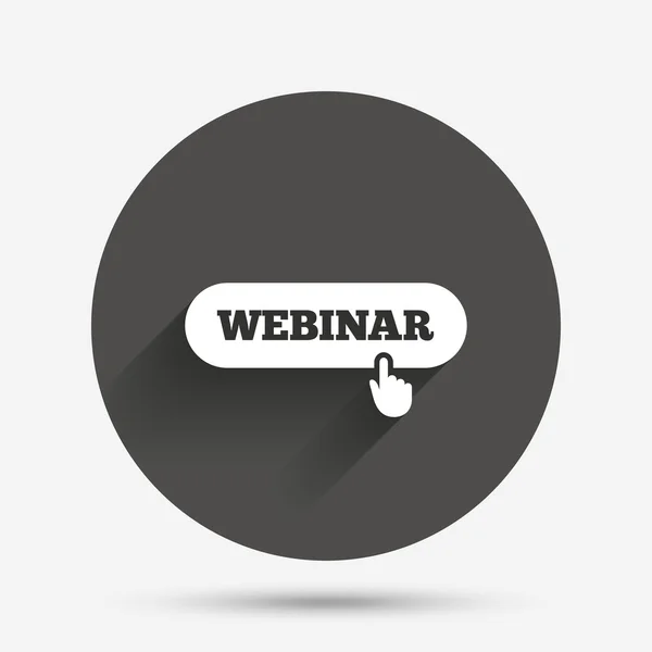 Webinar mit Zeigezeichensymbol. Webstudie — Stockvektor