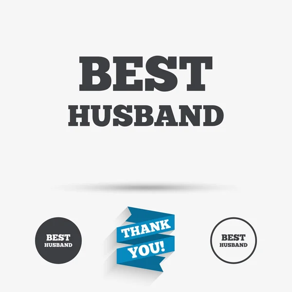 Best husband sign icon. Award symbol. — Stock Vector