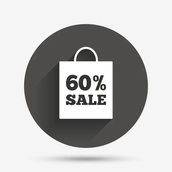 60 procent försäljning bag tag tecken ikonen. — Stock vektor