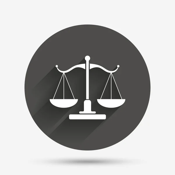 Adalet işareti simgesi ölçekler. Mahkeme sembolü — Stok Vektör