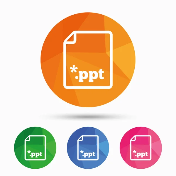 File presentation icon. Download PPT button. — Stock Vector