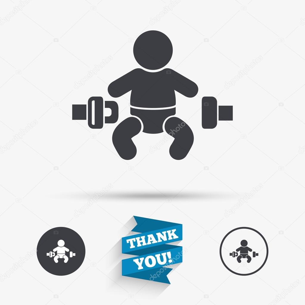Fasten seat belt sign icon. Child safety in accident. Flat icons. Buttons with icons. Thank you ribbon. Vector