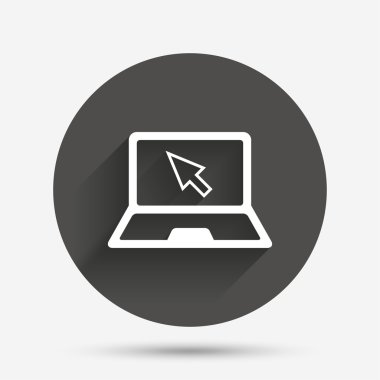 laptop işareti simgesi. imleç simgesi olan dizüstü bilgisayar