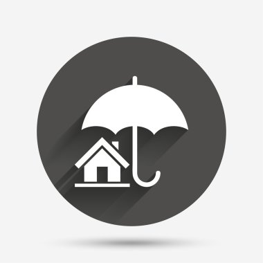 ev sigorta işareti simgesi. Emlak sigorta.