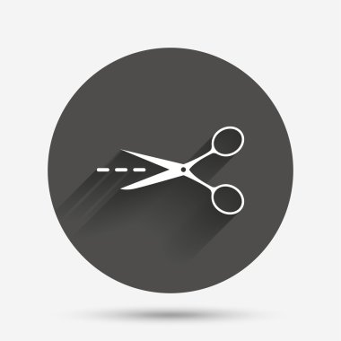 makasla kesme çizgi işareti simgesi. terzi sembolü.