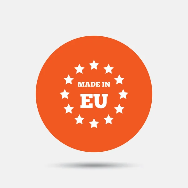Fabriqué en icône de l'UE. Symbole de production export . — Image vectorielle