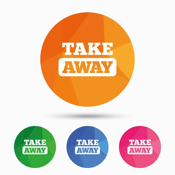 Take away sign icon. Takeaway food or drink. — Stock Vector