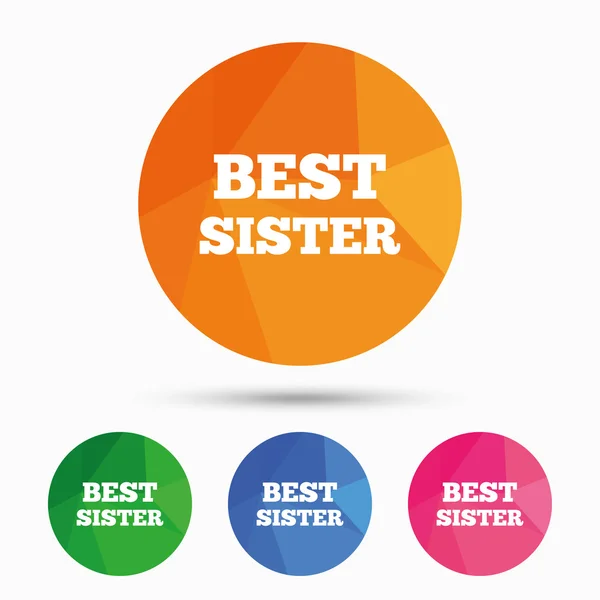 Best sister sign icon. Award symbol. — Stock Vector
