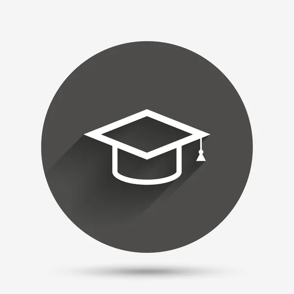 Ícone de sinal de boné de graduação. Símbolo da educação . — Vetor de Stock
