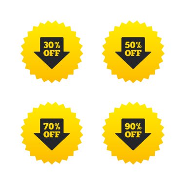 Satılık ok tag simgeler. Sembolleri indirim.