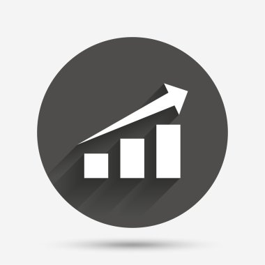 grafik ok işareti ile. başarı diyagram simgesi.