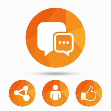 Sosyal Medya simgeler. Konuşma balonu ve paylaşım sohbet