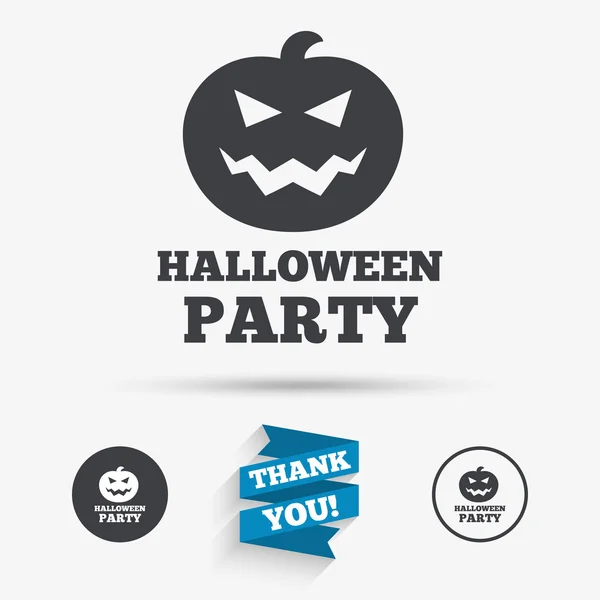 Halloween dynia znak ikona. Halloween party. — Wektor stockowy