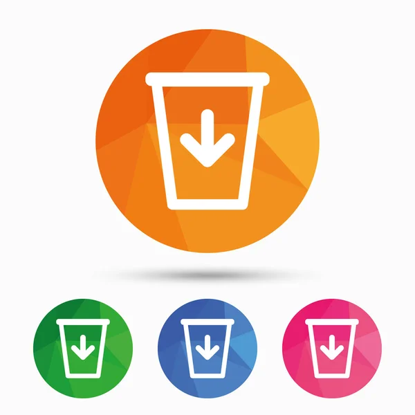 Verzenden naar de prullenmand. recycle bin ondertekenen. — Stockvector