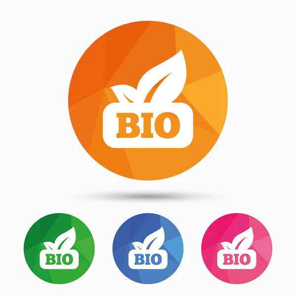 Bio ürün işareti simgesi. yaprak sembol. — Stok Vektör