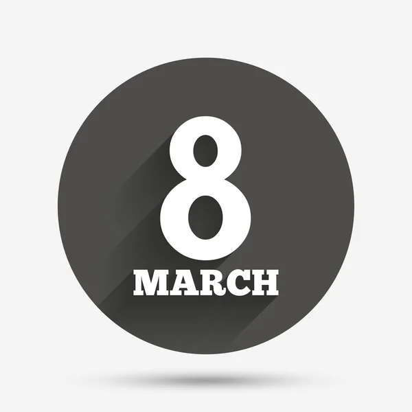 8 Mars Journée de la femme signe icône. Symbole vacances . — Image vectorielle