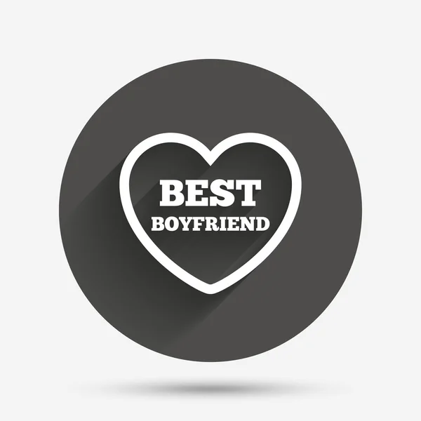 Le meilleur petit ami signe icône. Symbole amour coeur . — Image vectorielle